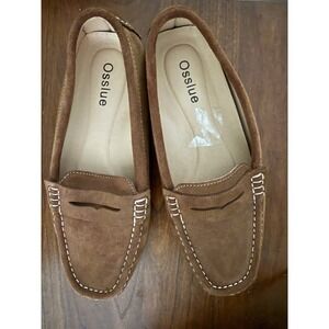 Osslue Women's Suede Leather Casual Penny Loafers Moccasin Driving Shoes 8.5 NEW